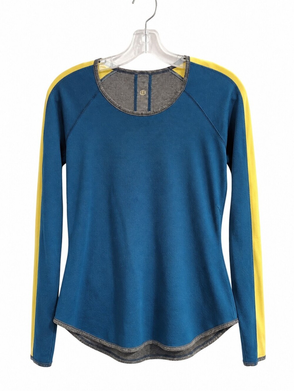 Lululemon Women's Reversible Long Sleeve Running Top Gray Blue Yellow Size 6